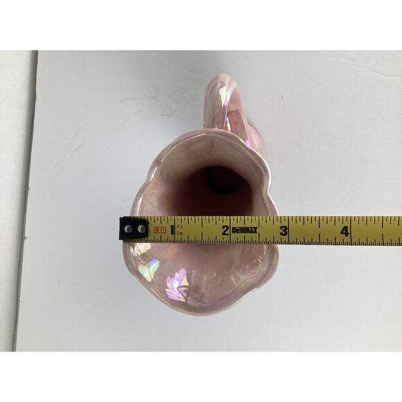 Bayer Pottery Pink Drip Glaze Shell Set Of 2 Planter Vase Vtg Mid Century USA - Picture 9 of 9